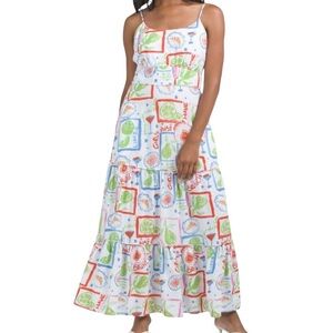 NWOT Cynthia Rowley Linen Blend Maxi Long Dress Brunch Theme Size XS